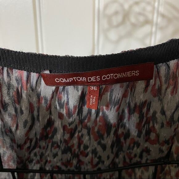 Comptoir Des Cotonniers 100% Silk Abstract Popover Tunic Top FR Sz 36 / US Small - Picture 4 of 8